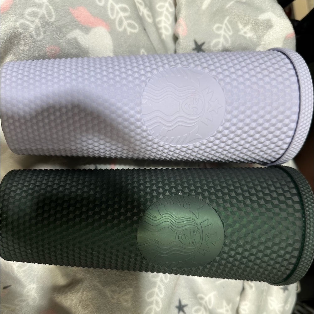 Starbucks Textured Tumblers in Lavender and Forest Green